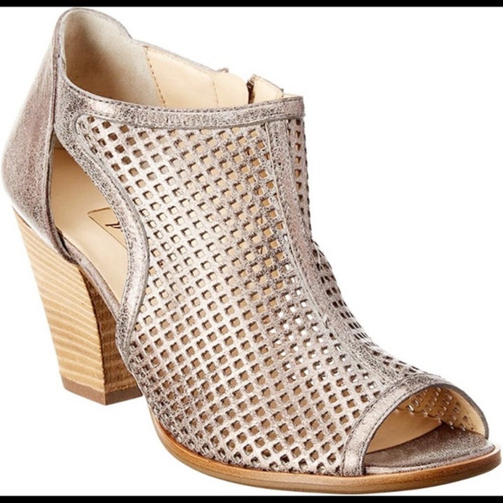 Paul Green Tianna Open Toe Chunky Sandal Bootie Smoke Leather 9.5 (Md7)